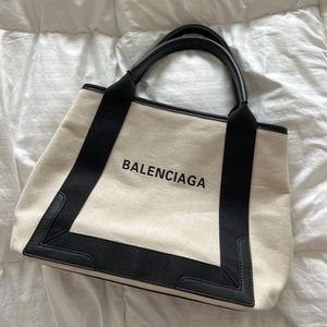Balenciaga bag canvas leather